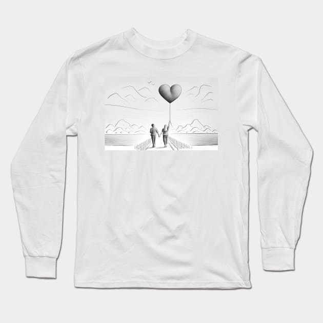 Lovers - Pencil vs Camera Love Long Sleeve T-Shirt by benheineart